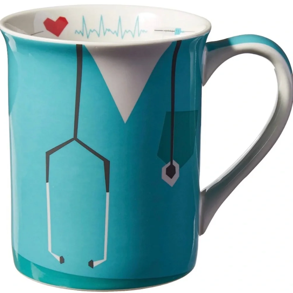 Enesco Our Name is Mud Nurse Stoneware Mug Blue Green Turquoise Nurses Day